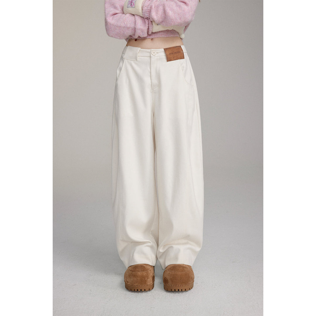 Via Pitti Casual Loose Machete Pants Off-White