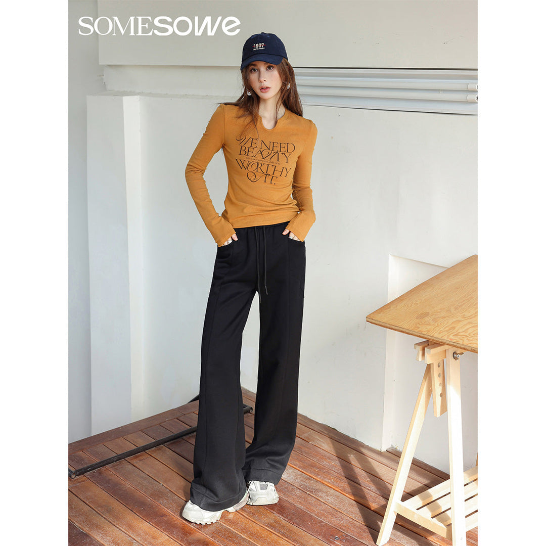 SomeSowe Cutting Casual Sweatpants Black - Mores Studio