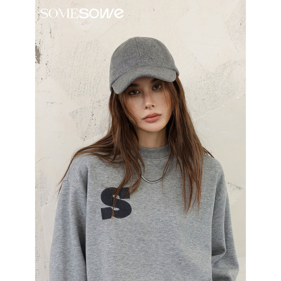 SomeSowe Logo Embroidery Woolen Cap Grey - Mores Studio