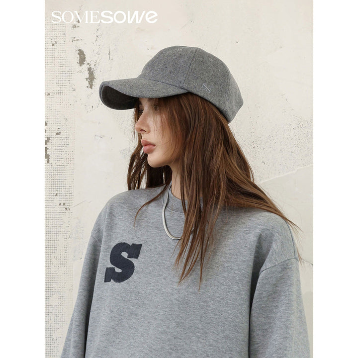 SomeSowe Logo Embroidery Woolen Cap Grey - Mores Studio