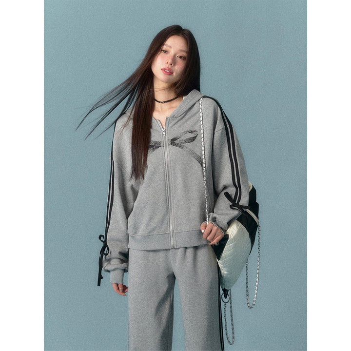 AsGony Bow-Knot Casual Sweat Pants - Mores Studio