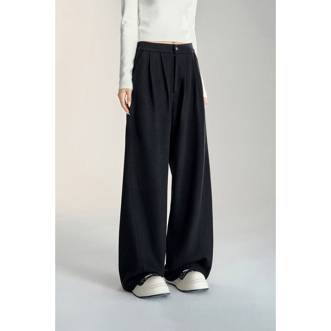 MacyMccoy Chenille Draped Wide-Leg Pants Black