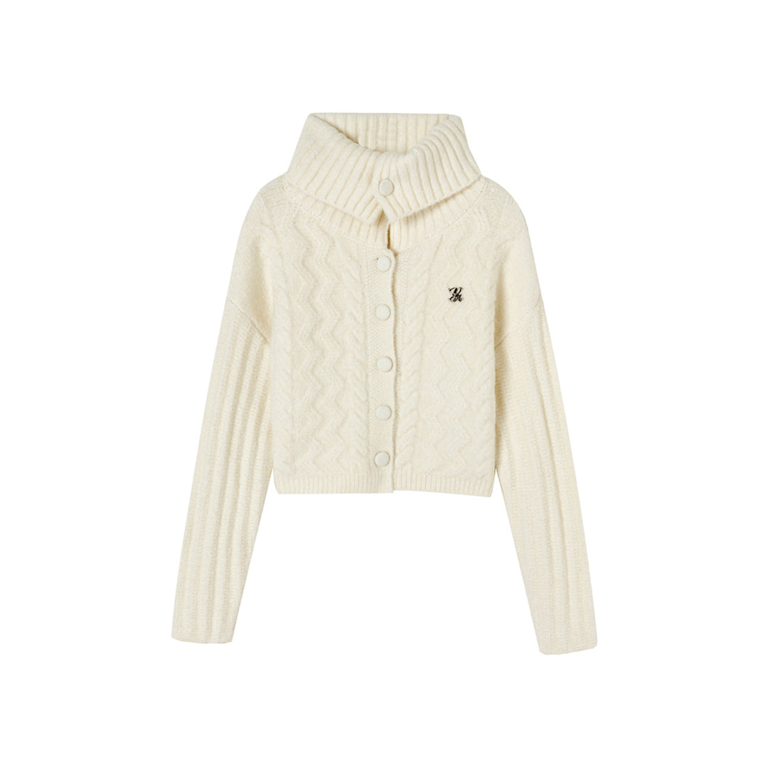 Via Pitti Twisted Woolen Knit Sweater White - Mores Studio