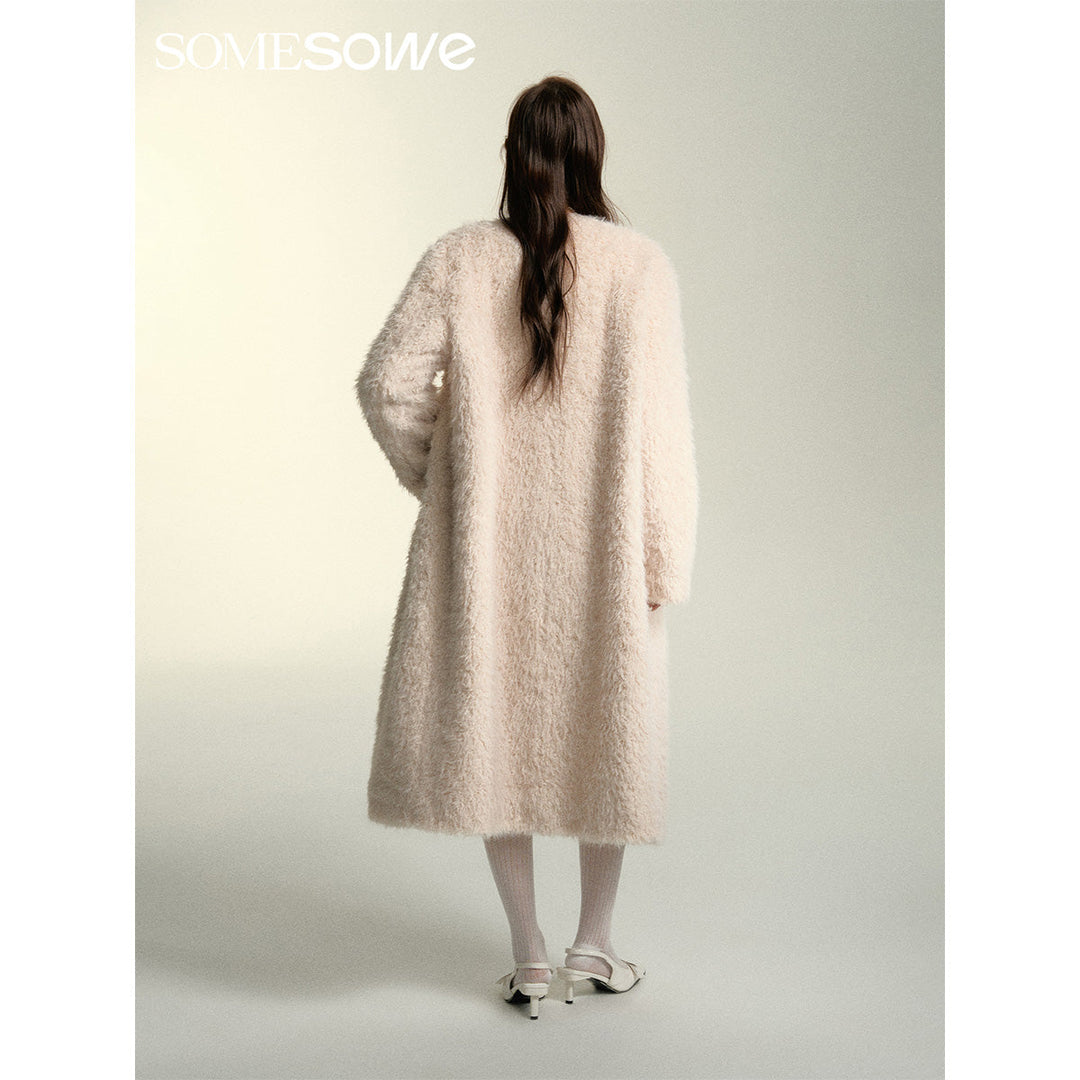 SomeSowe Oversized Chamois Leather Fur Coat White - Mores Studio