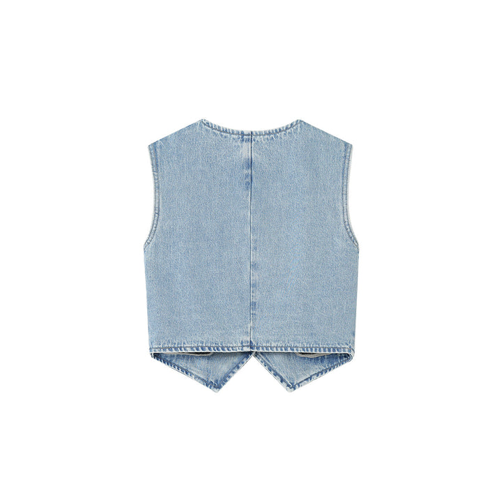 SomeSowe Metal Logo Washed Vest Top Blue - Mores Studio