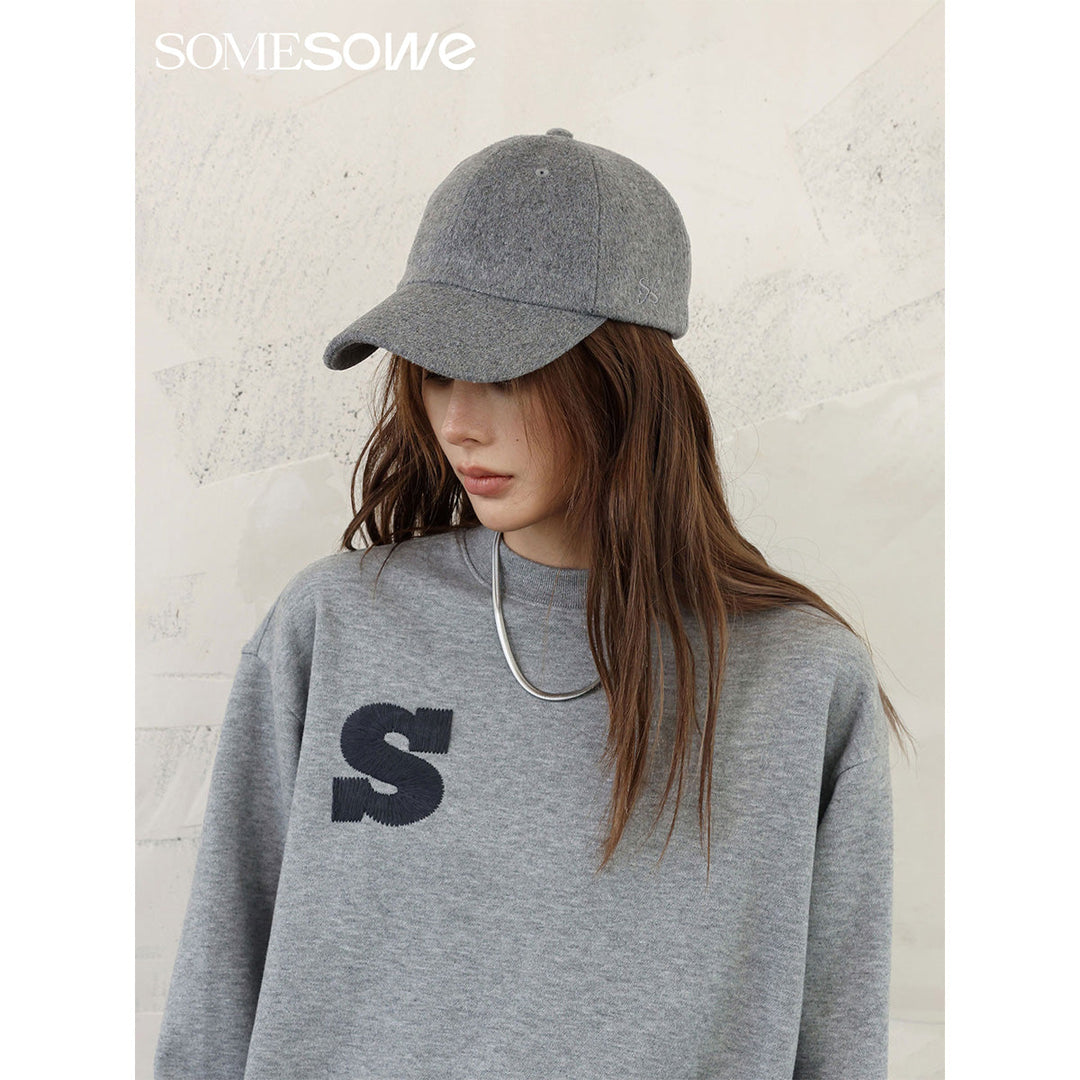 SomeSowe Logo Embroidery Woolen Cap Grey - Mores Studio