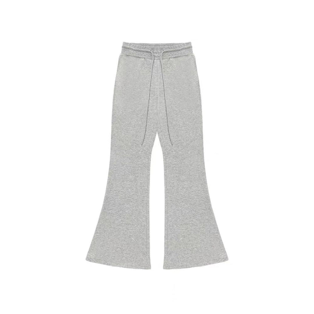 AsGony Retro High Waist Flare Pants Gray