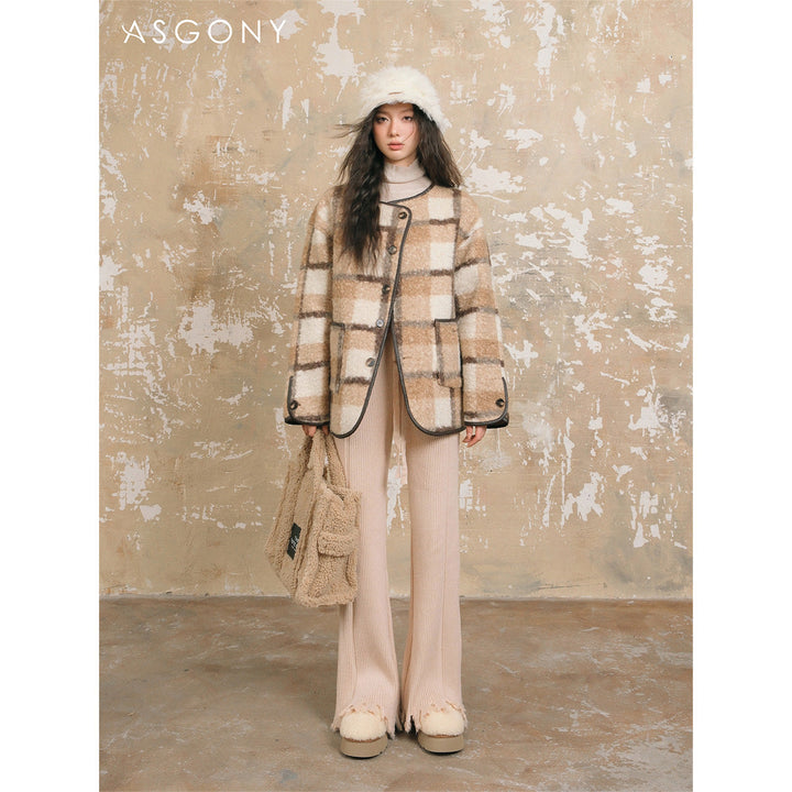 AsGony Cozy Destroy Edge Knit Oversized Pants - Mores Studio