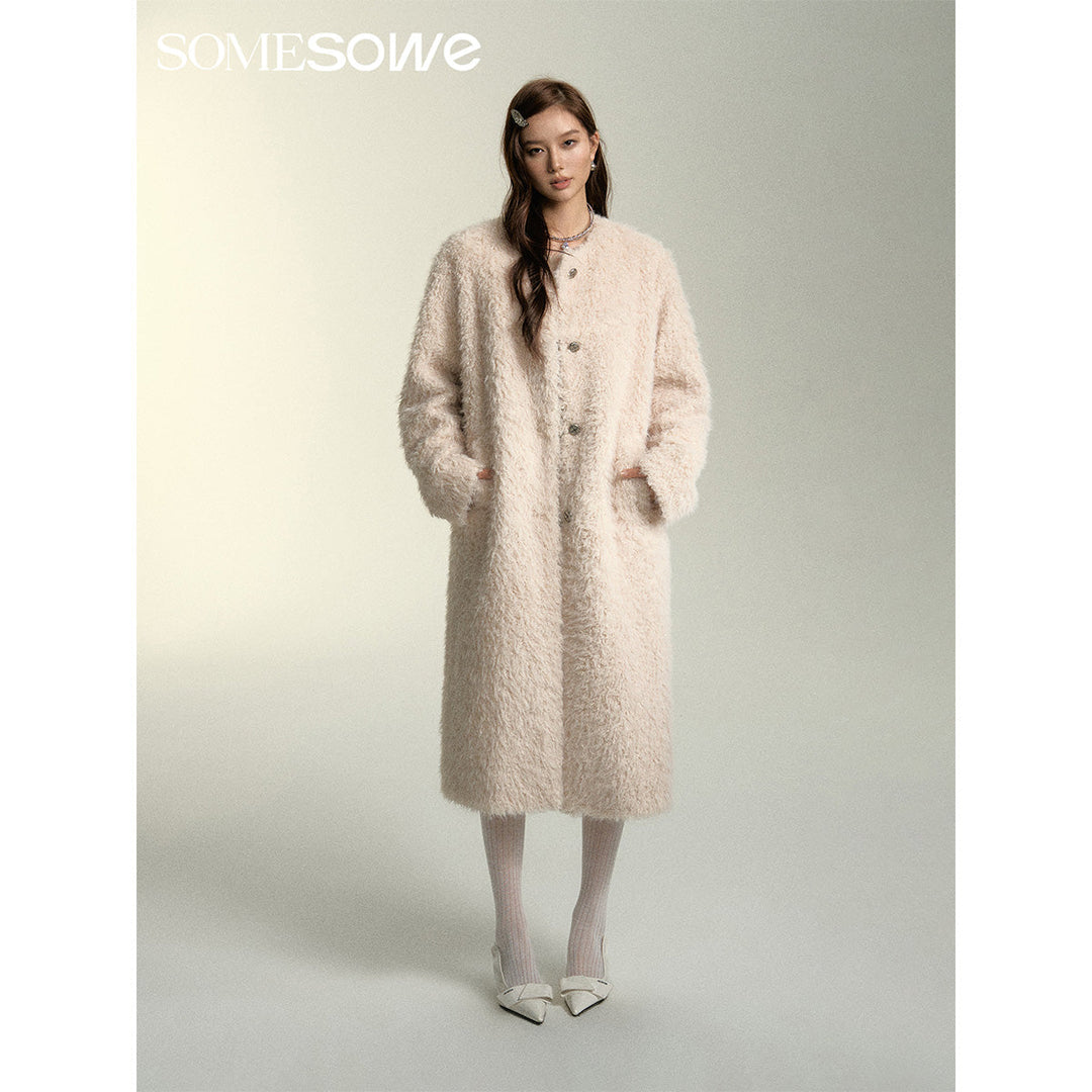 SomeSowe Oversized Chamois Leather Fur Coat White - Mores Studio