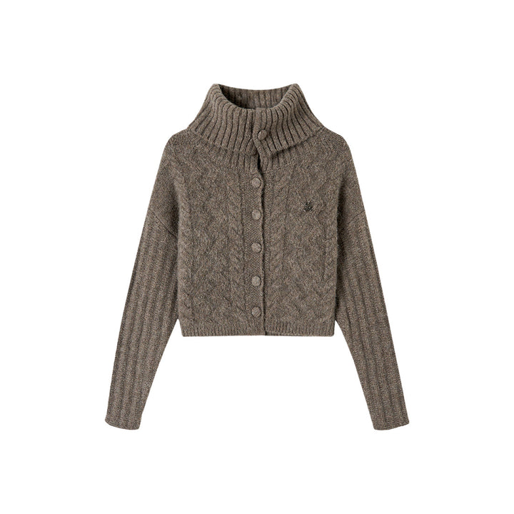 Via Pitti Twisted Woolen Knit Sweater Brown - Mores Studio