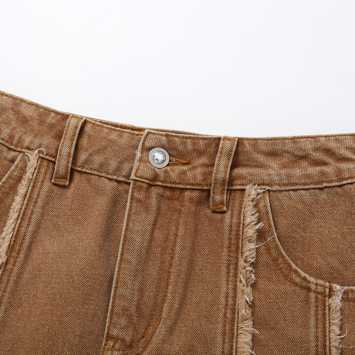 SomeSowe Destroyed Denim Skirt Brown