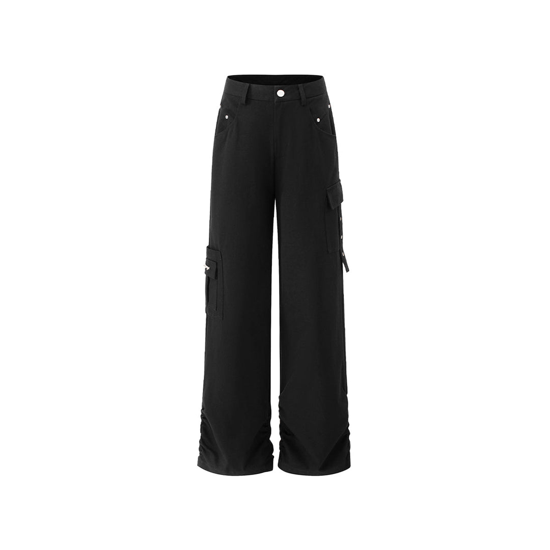 MacyMccoy Pleated Wide-Leg Cargo Pants Black