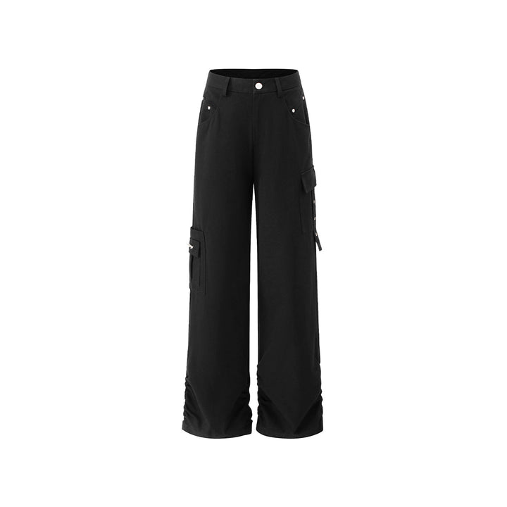 MacyMccoy Pleated Wide-Leg Cargo Pants Black